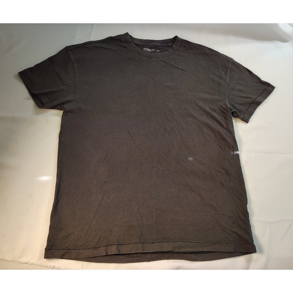 Abercrombie & Fitch Sft AF Essentials Faded Blck Crewneck Tee Minimalist Style L